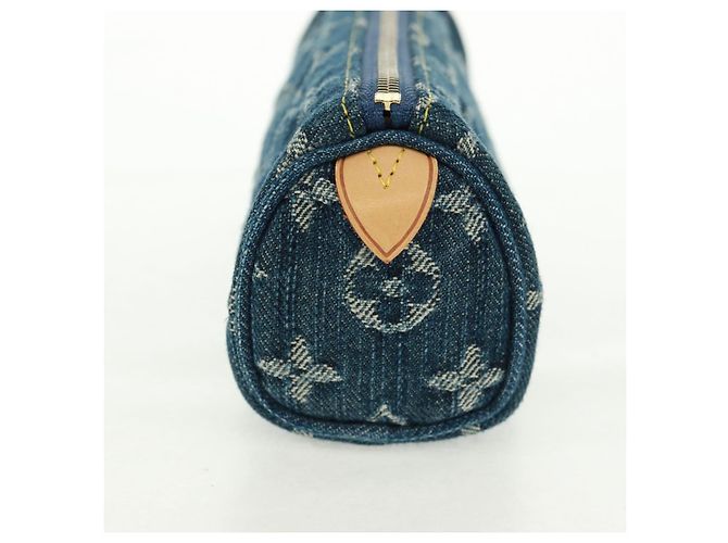LOUIS VUITTON Monogram Denim Trousse Speedy GM Pouch Blue M95081 Auth SW2123SAV - view 3