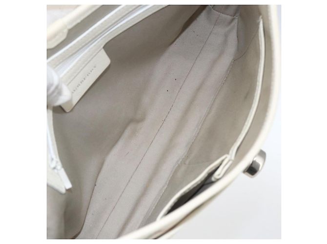 Borsa a spalla Burberry Nova Check in tela pelle beige bianco argento autentica 170957 - vista 12