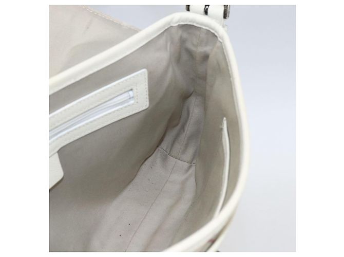 Borsa a spalla Burberry Nova Check in tela pelle beige bianco argento autentica 170957 - vista 17