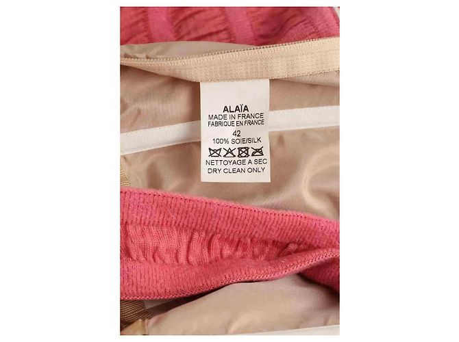Alaïa Abito in seta rosa - vista 5