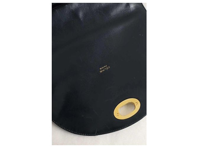Céline Borsa a tracolla in pelle nera Nero - vista 7
