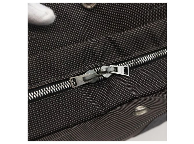 Hermès HERMES Handtasche Her Line Tote MM aus Canvas Grau Silber Authentisch 171988 Braun - Ansicht 14