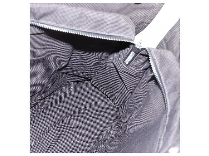 Hermès HERMES Handtasche Her Line Tote MM aus Canvas Grau Silber Authentisch 171988 Braun - Ansicht 16