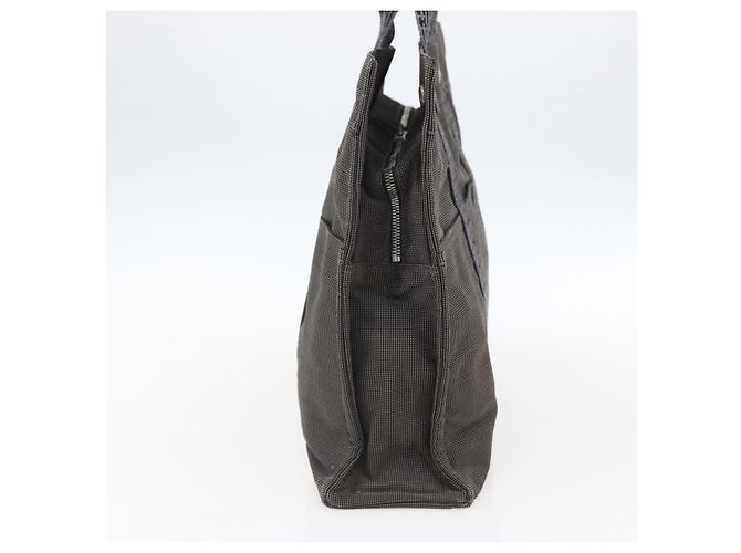 Hermès HERMES Handtasche Her Line Tote MM aus Canvas Grau Silber Authentisch 171988 Braun - Ansicht 4