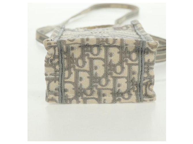 Mini borsa Tote da libro Trotter in tela obliqua Christian Dior bianco oro Auth 170699M D'oro - vista 11