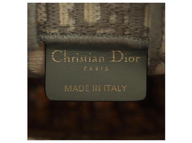 Mini borsa Tote da libro Trotter in tela obliqua Christian Dior bianco oro Auth 170699M D'oro - vista 20