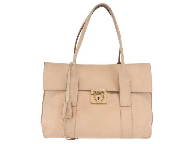 Borsa a Spalla Gancini in Pelle Rosa Oro Auth 171552 di Salvatore Ferragamo - vista 13