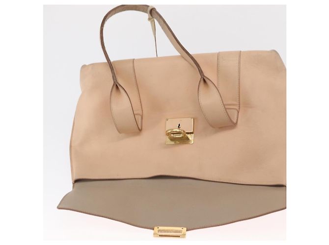 Borsa a Spalla Gancini in Pelle Rosa Oro Auth 171552 di Salvatore Ferragamo - vista 19