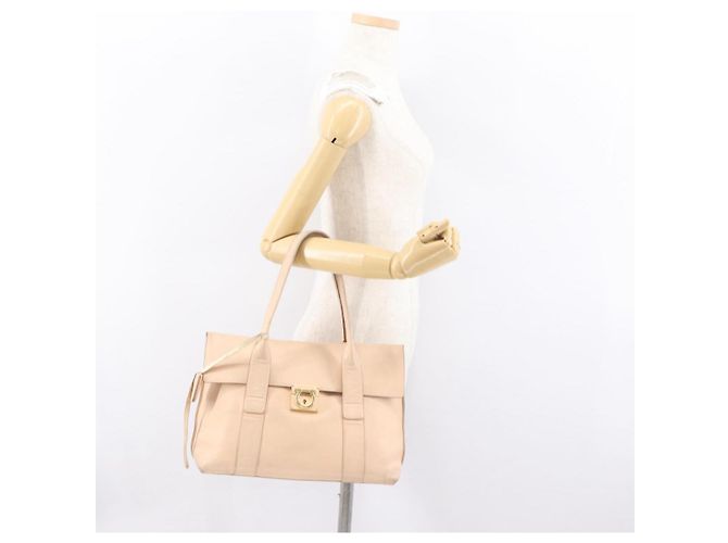 Borsa a Spalla Gancini in Pelle Rosa Oro Auth 171552 di Salvatore Ferragamo - vista 22