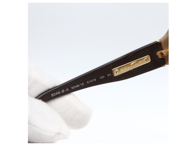 Bulgari Gafas de sol BVLGARI de plástico marrón Auth bs33300 Castaño - vista 9
