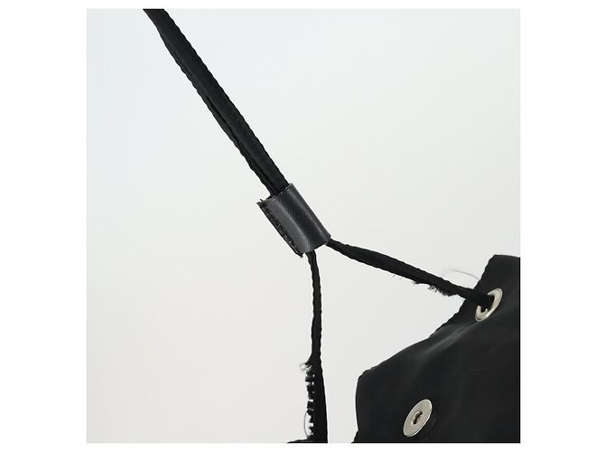 Sac à dos PRADA en nylon noir argent authentique bs33077 Argenté - vue 10