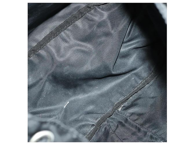 Sac à dos PRADA en nylon noir argent authentique bs33077 Argenté - vue 11