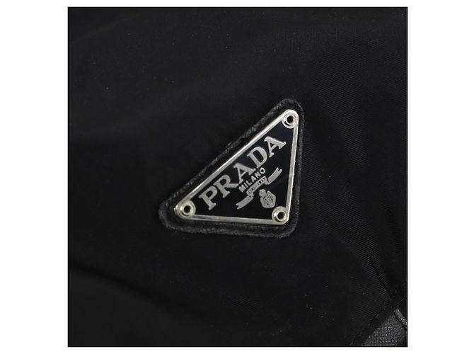 Sac à dos PRADA en nylon noir argent authentique bs33077 Argenté - vue 19