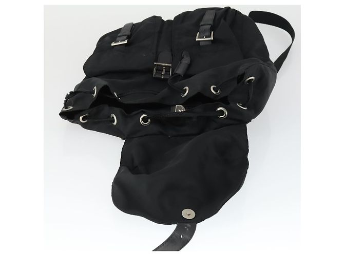 Sac à dos PRADA en nylon noir argent authentique bs33077 Argenté - vue 20