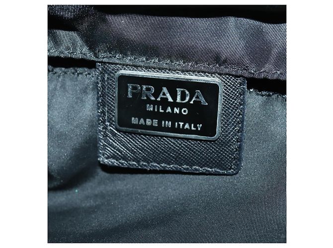 Sac à dos PRADA en nylon noir argent authentique bs33077 Argenté - vue 23
