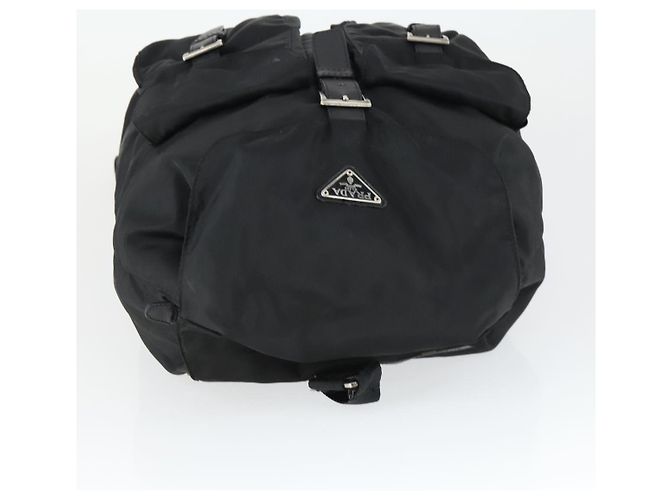 Sac à dos PRADA en nylon noir argent authentique bs33077 Argenté - vue 7