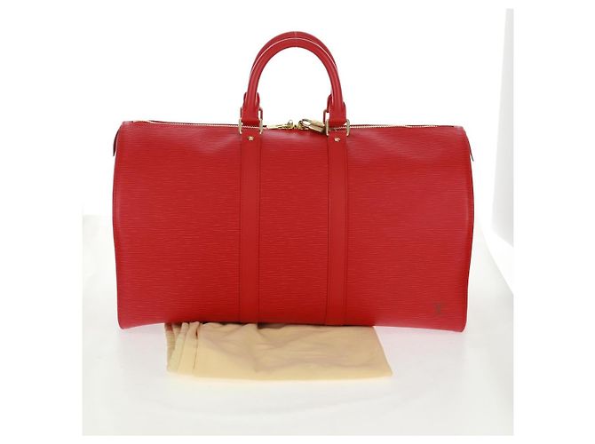 LOUIS VUITTON Epi Keepall 45 Borsa Boston Rossa M42977 LV Auth 171030SAV Rosso - vista 12