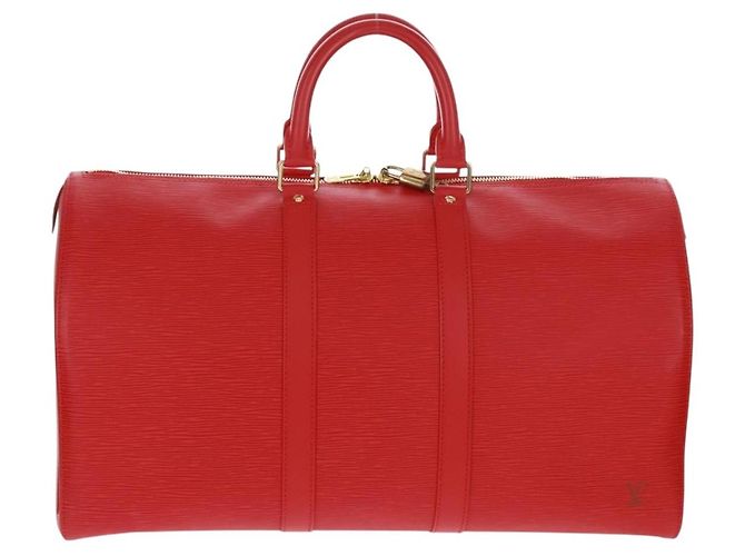 LOUIS VUITTON Epi Keepall 45 Borsa Boston Rossa M42977 LV Auth 171030SAV Rosso - vista 13