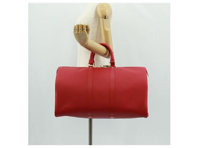 LOUIS VUITTON Epi Keepall 45 Borsa Boston Rossa M42977 LV Auth 171030SAV Rosso - vista 21