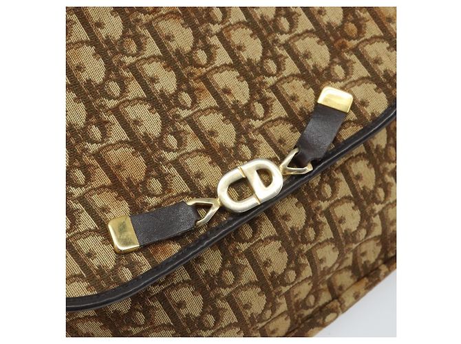 Borsa a Spalla in Tela Trotter Christian Dior Marrone Oro Auth 168939 D'oro - Ansicht 14