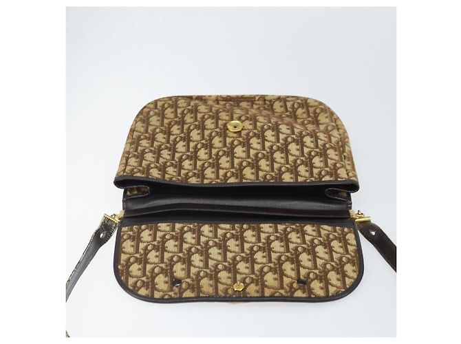 Borsa a Spalla in Tela Trotter Christian Dior Marrone Oro Auth 168939 D'oro - Ansicht 15