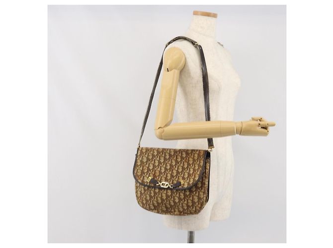 Borsa a Spalla in Tela Trotter Christian Dior Marrone Oro Auth 168939 D'oro - Ansicht 22