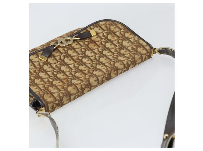 Borsa a Spalla in Tela Trotter Christian Dior Marrone Oro Auth 168939 D'oro - Ansicht 6