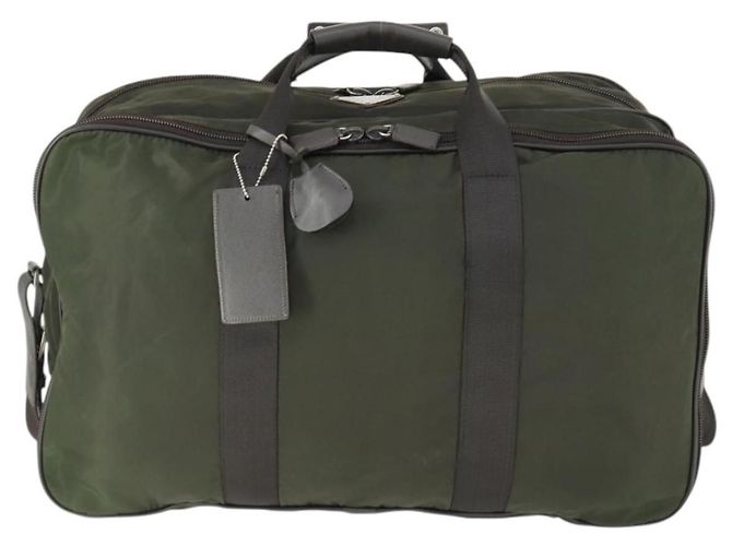 Borsa Boston PRADA in nylon verde argento autentica bs32723 - vista 13
