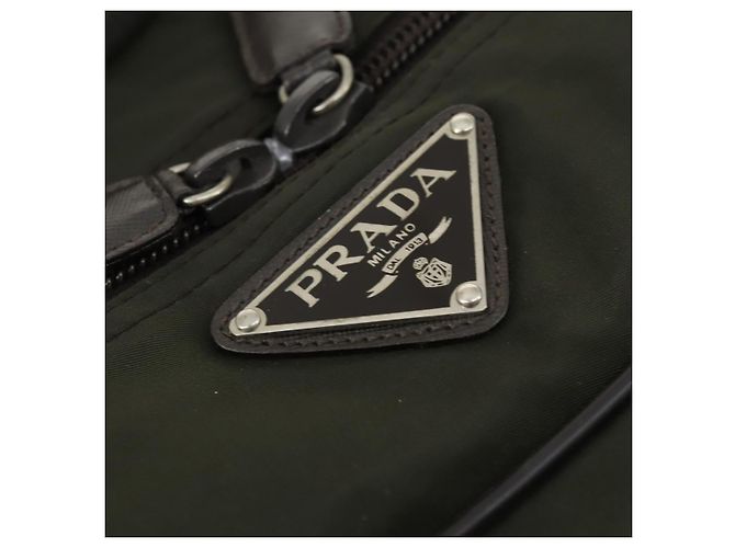 Borsa Boston PRADA in nylon verde argento autentica bs32723 - vista 20