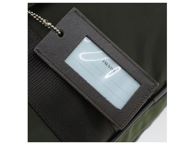 Borsa Boston PRADA in nylon verde argento autentica bs32723 - vista 21