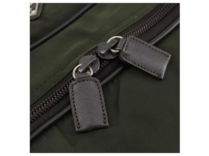 Borsa Boston PRADA in nylon verde argento autentica bs32723 - vista 22