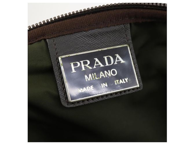 Borsa Boston PRADA in nylon verde argento autentica bs32723 - vista 26