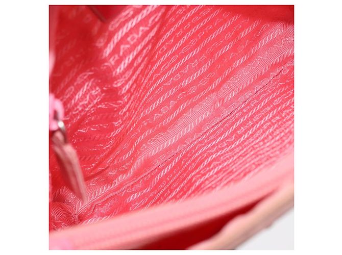 PRADA Nylon Tote Bag Rosa Silber Auth BA10488 Pink - Ansicht 11