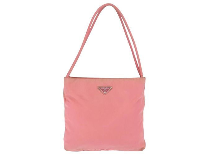 PRADA Nylon Tote Bag Rosa Silber Auth BA10488 Pink - Ansicht 13