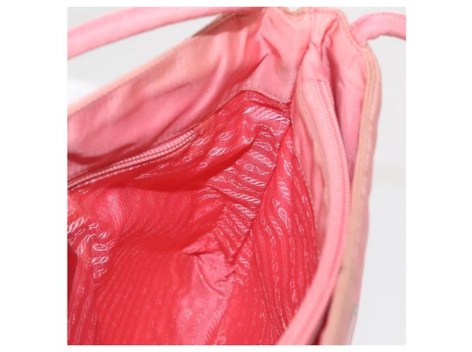 PRADA Nylon Tote Bag Rosa Silber Auth BA10488 Pink - Ansicht 18