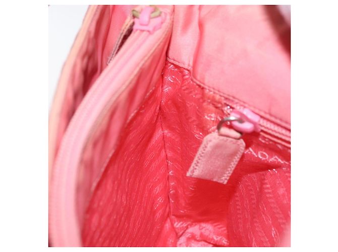 PRADA Nylon Tote Bag Rosa Silber Auth BA10488 Pink - Ansicht 19