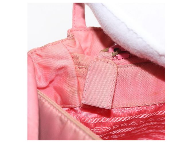 PRADA Nylon Tote Bag Rosa Silber Auth BA10488 Pink - Ansicht 23