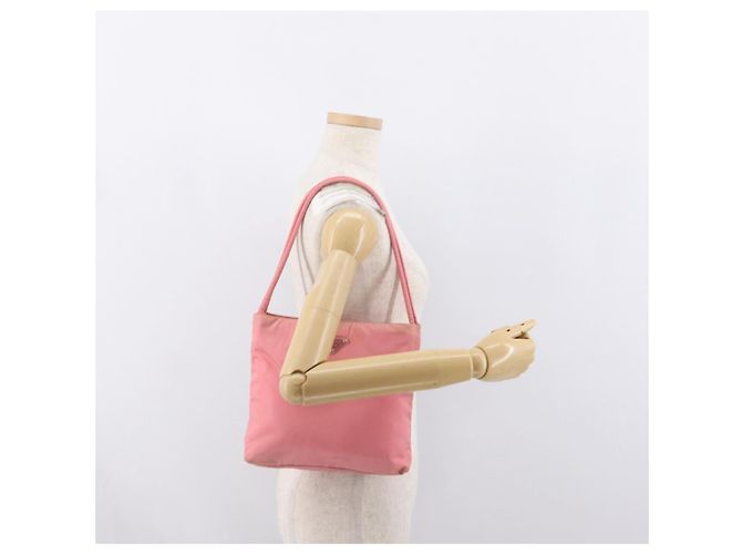 PRADA Nylon Tote Bag Rosa Silber Auth BA10488 Pink - Ansicht 27