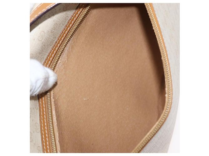 Gucci Borsa a Spalla Micro GG Supreme PVC Avorio Oro 004 14 0264 Auth BA10604 D'oro Crudo - vista 11