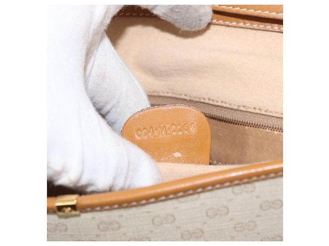 Gucci Borsa a Spalla Micro GG Supreme PVC Avorio Oro 004 14 0264 Auth BA10604 D'oro Crudo - vista 12