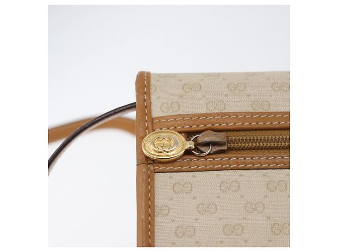 Gucci Borsa a Spalla Micro GG Supreme PVC Avorio Oro 004 14 0264 Auth BA10604 D'oro Crudo - vista 18