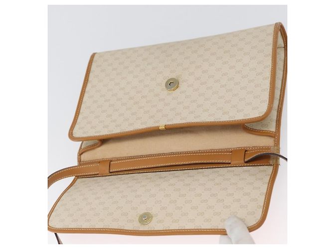 Gucci Borsa a Spalla Micro GG Supreme PVC Avorio Oro 004 14 0264 Auth BA10604 D'oro Crudo - vista 19