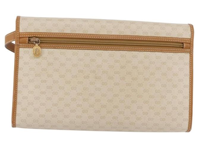 Gucci Borsa a Spalla Micro GG Supreme PVC Avorio Oro 004 14 0264 Auth BA10604 D'oro Crudo - vista 2