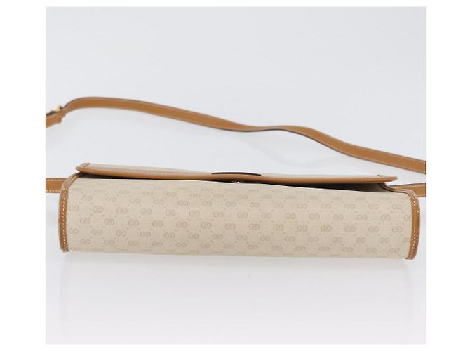 Gucci Borsa a Spalla Micro GG Supreme PVC Avorio Oro 004 14 0264 Auth BA10604 D'oro Crudo - vista 5