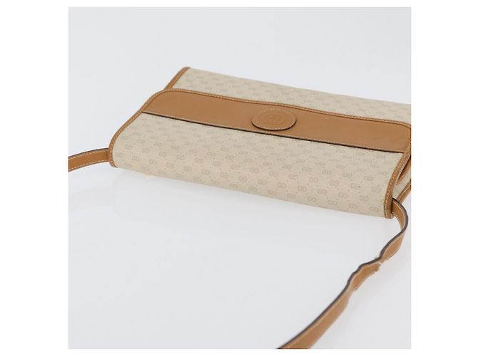 Gucci Borsa a Spalla Micro GG Supreme PVC Avorio Oro 004 14 0264 Auth BA10604 D'oro Crudo - vista 6