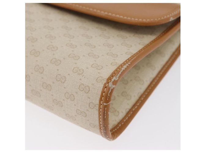 Gucci Borsa a Spalla Micro GG Supreme PVC Avorio Oro 004 14 0264 Auth BA10604 D'oro Crudo - vista 9