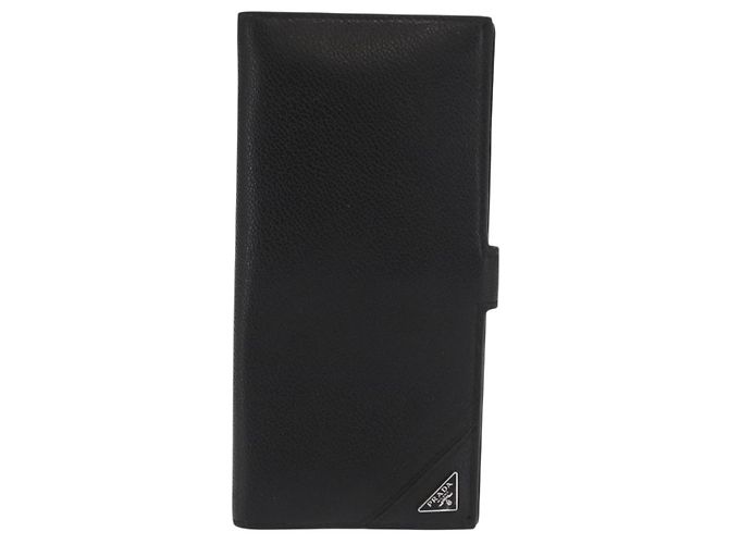 PRADA Lange Geldbörse Leder Schwarz Auth 169955V - Ansicht 13
