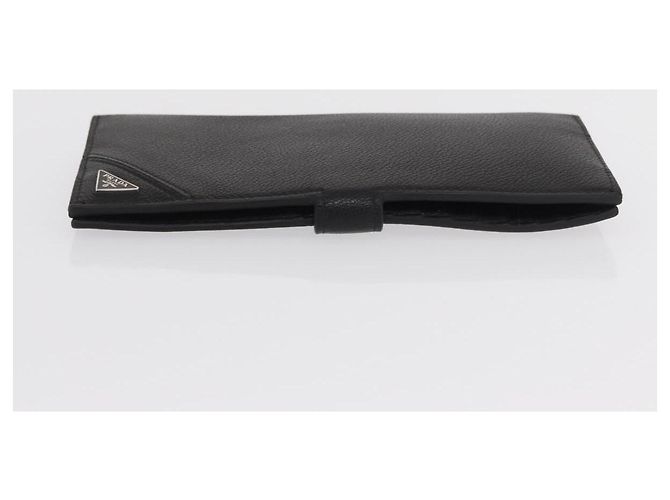 PRADA Lange Geldbörse Leder Schwarz Auth 169955V - Ansicht 3