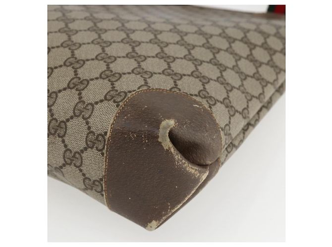 Borsa tote in PVC beige e rosso della linea Sherry GG Supreme di GUCCI Auth ep13075 - vista 15