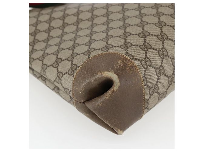 Borsa tote in PVC beige e rosso della linea Sherry GG Supreme di GUCCI Auth ep13075 - vista 16
